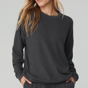 Alo Grey Long Sleeve SoHo Pullover